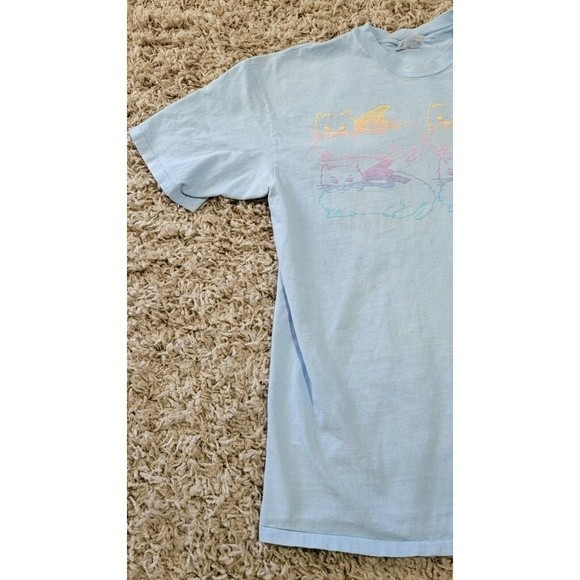 1986 Rhapsody Hanes Beefy T-Shirt * XL Flying Cat Blue Single Stitch Shirt E15 - Picture 4 of 10